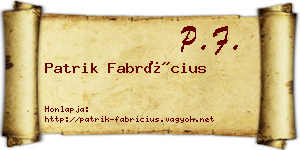 Patrik Fabrícius névjegykártya